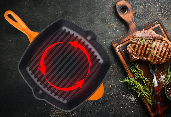 Iseloomulik "grilli" muster ja mittenakkuv pind.