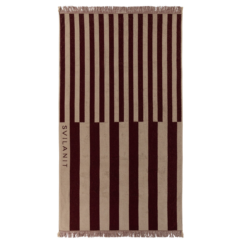 Svilanit premium suur rannarätik Double Stripes, 100 x 180 cm