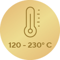 Temperatuuriulatus 120–230 °C2
